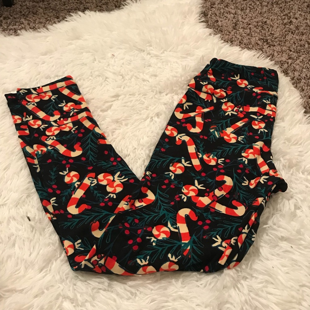 Lularoe Tween Candy Cane Leggings